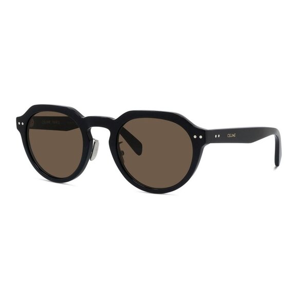 NEW CELINE MEN SUNGLASSES CELINE CL40208U 01E SHINY BLACK/BROWN EYEWEAR - Picture 1 of 3